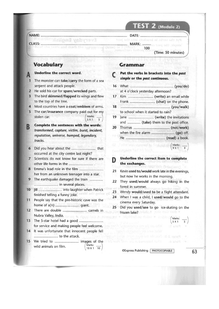 Spark Class d Module 2 Test