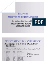 ENG 4820 History of The English Language: Dr. Michael Getty - Spring 2009
