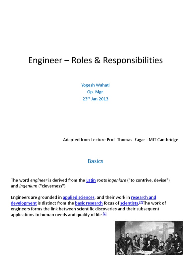 Engineer Roles and Responsibilities | PDF | Engineer | Scientist