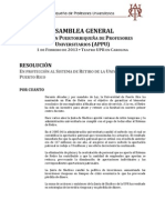 RESOLUCIÓN ASAMBLEA GENERAL APPU
EN PROTECCIÓN AL SISTEMA DE RETIRO UPR