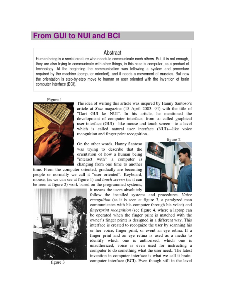 From GUI To NUI and BCI | PDF
