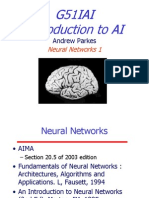 G51IAI Introduction To AI: Neural Networks 1