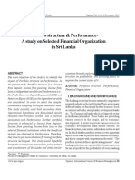 Portfolio structure & Performance - A study on Selected Financial Organization in Sri Lanka