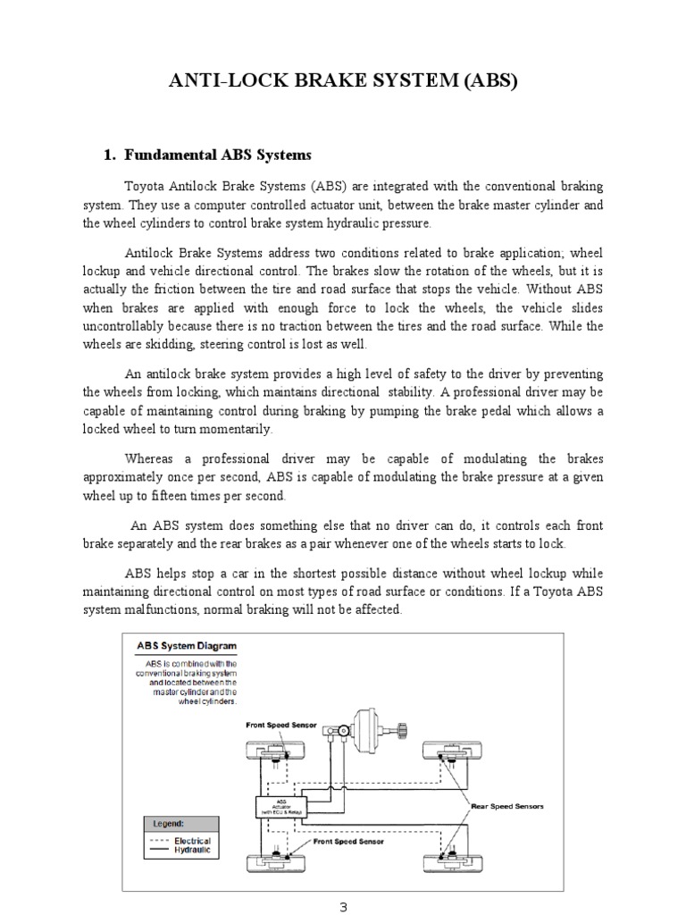 Toyota ABS System Overview and Operation | PDF | Anti Lock Braking ...