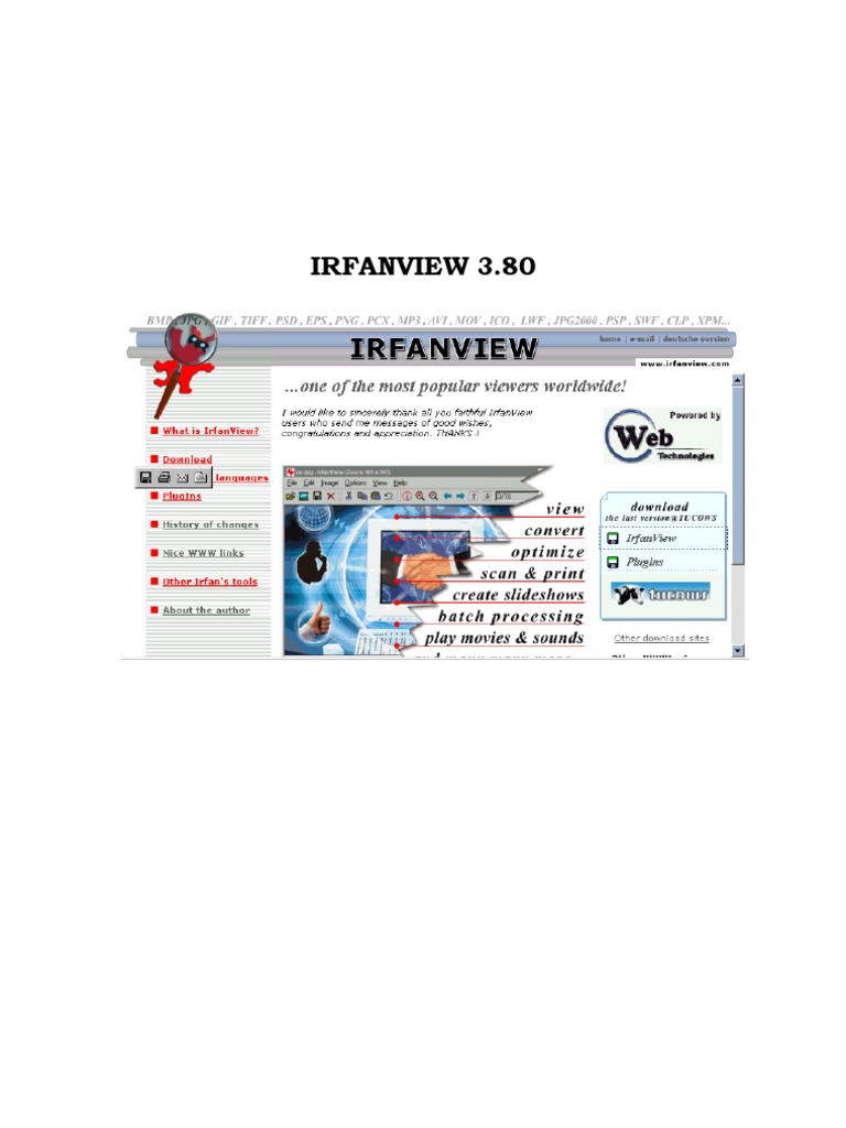 Guía de Uso de IrfanView 3.80 | PDF | Point and Click | Formato de ...