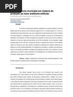 A competência municipal em matéria de proteção ao meio ambiente artificial
