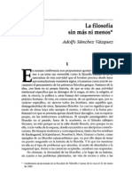 La Filosofía Sin Más Ni Menos. Adolfo Sánchez Vázquez.