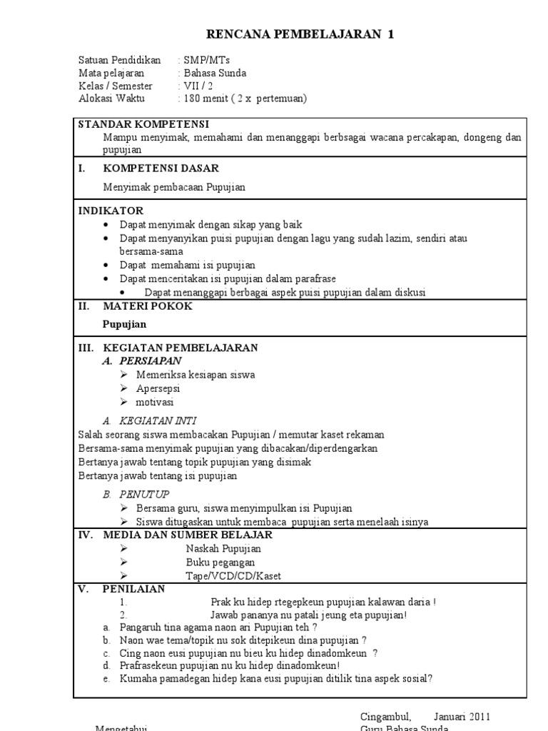 Rpp Kelas7 Smt 2 Bahsa Sunda Pdf