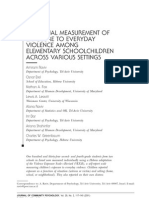 Individual Measurement of Exposure To Everyday Violence Among Elementary Schoolchildren Across Various Settings