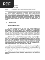 Download PENGGUNAAN ELEKTROLISISMENUAI HIDROGEN DARI AIR  by AditYa Rasdi Metly SN124601465 doc pdf