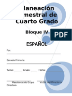 Plan - 4to Grado Bloque IV - Español