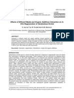 Effects of Different Media and Organic Additives Interaction On in Vitro Regeneration of Dendrobium Orchid