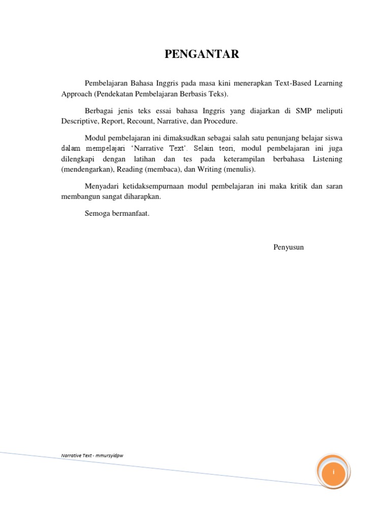 Modul Narrative Pdf Cinderella Putri Salju