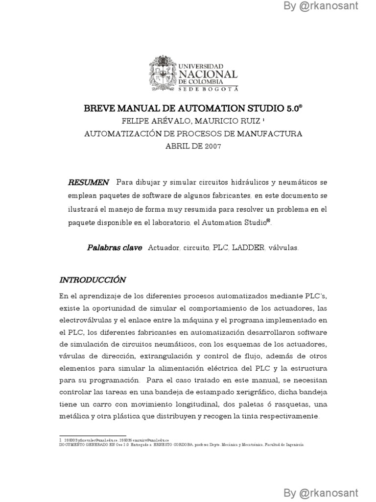 Breve Manual De Automation Studio 5 0 Pdf Solenoide Simulación