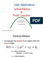 Quadratic Applications: Vertical Motion & Profit / Income