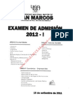 Examen de Admision Unmsm 2012 i Enunciados