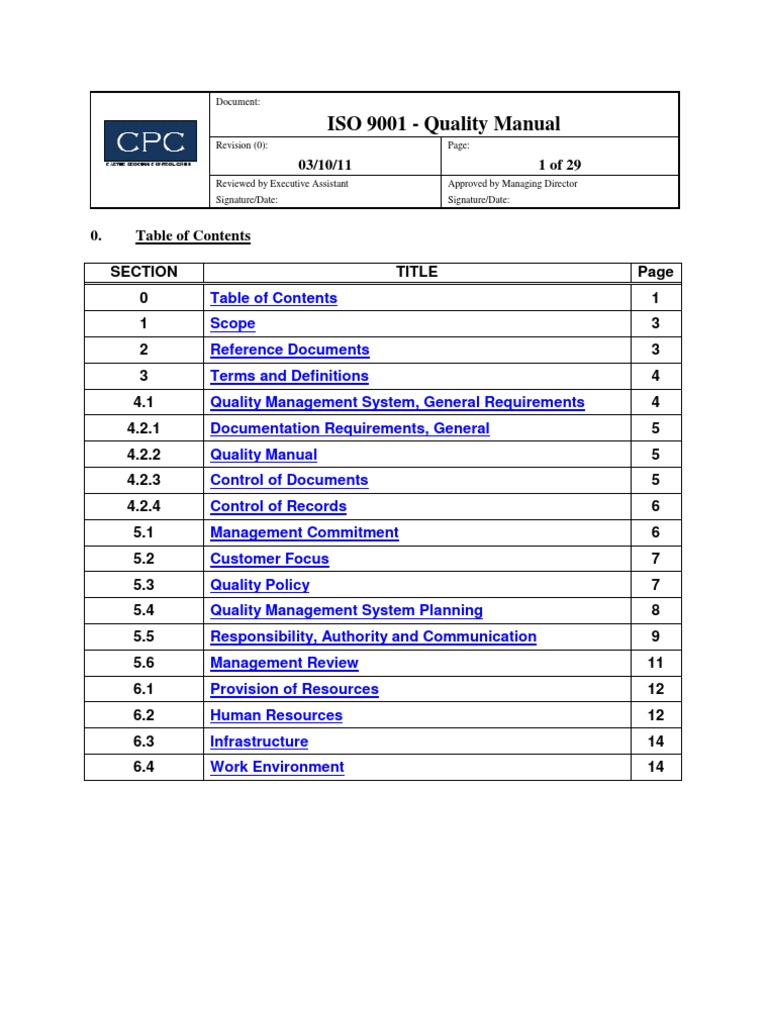 ISO 9001 Quality Manual Overview | PDF | Quality Management System ...
