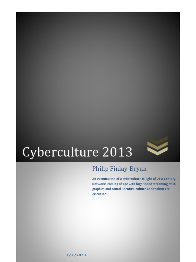 Cybercultue 2013 Edited | PDF | Second Life | Anthropology