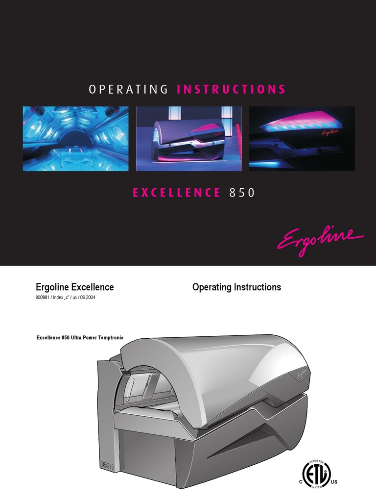 Manuale Ergoline Excellence 850 | Sunscreen | Ultraviolet