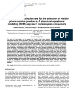 Exploring Influencing Factors For The Selection of Mobile Phone Service Providers