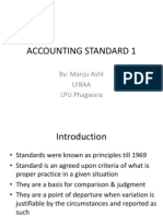 Accounting Standard 1: By: Manju Asht Lfbaa LPU Phagwara