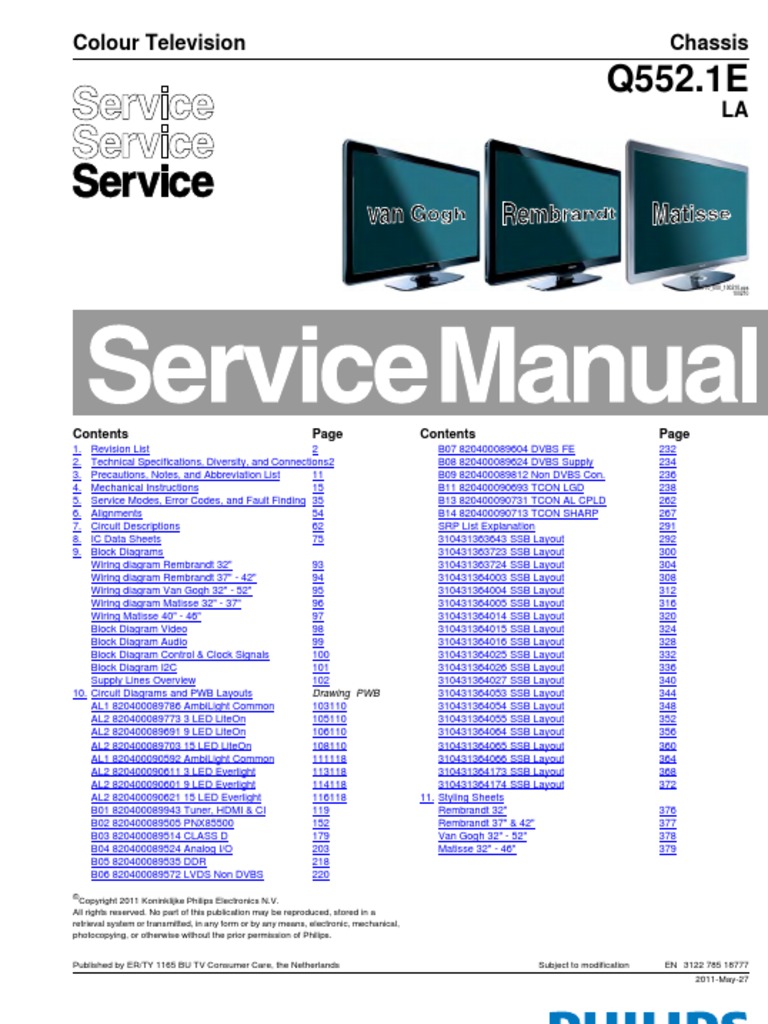 Philips chassis q552. 1he-la service manual download, schematics.