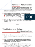 Limiting Conditions - Reflux Ratios: Total Reflux Ratio, D 0, L/V 1, and L/D Minimum Reflux Ratio, (L/D)