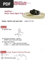 Amplifiers - Revisit Small Signal Trick: Reading: Amplifier Small Signal Model - Chapter 8 of A&L