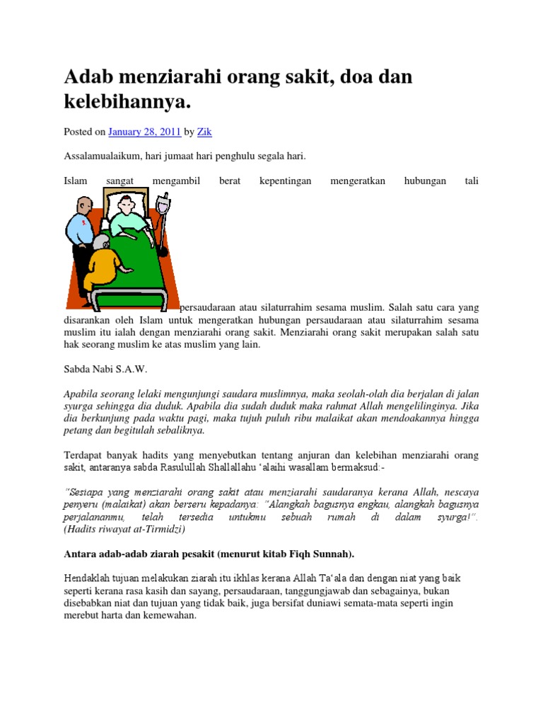 Menziarahi Orang Sakit