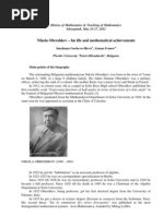 Nikola Obreshkov - His Life and Mathematical Achievements - HMTM 2012 Sarospatak