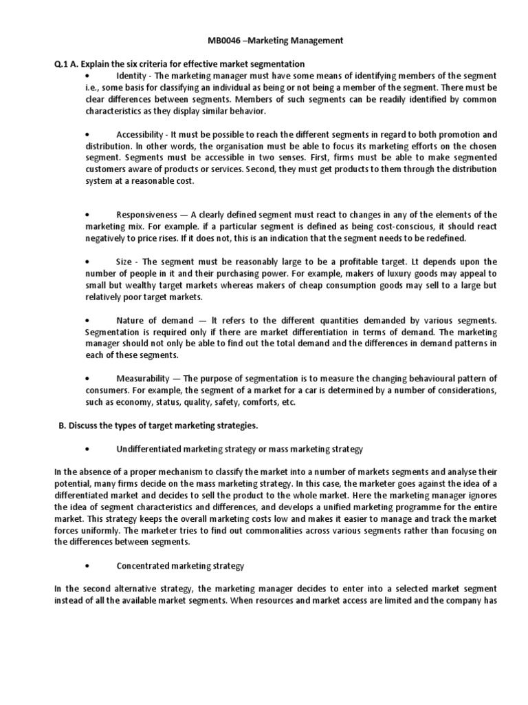 Mba 46 Smu Marketing Management | PDF | Marketing | Behavior