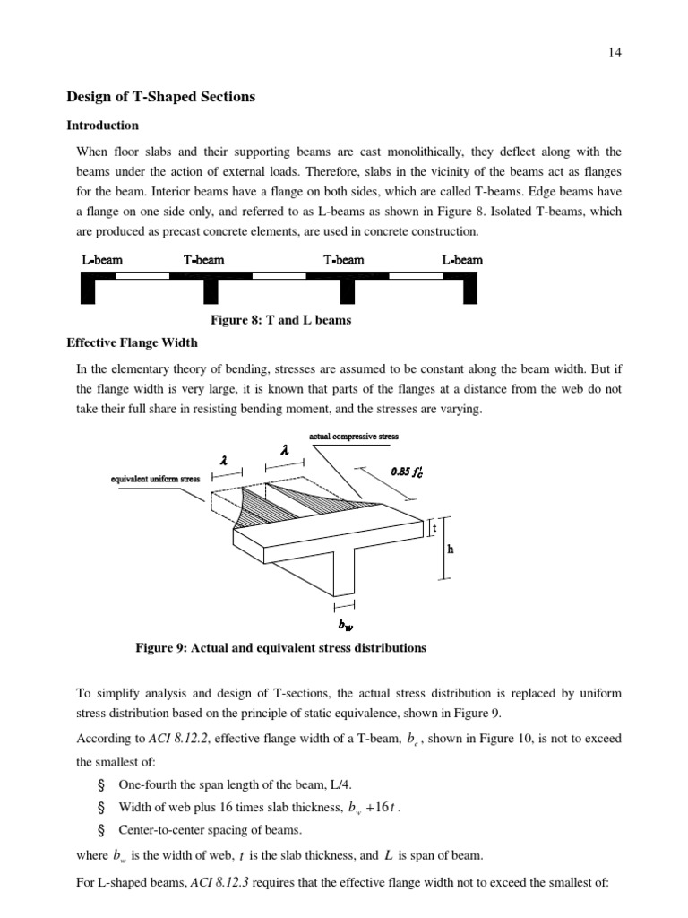 Design of T-Shaped Sections | PDF