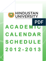 Academic Calendar 2012-2013