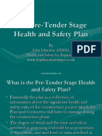 The Pre-Tender Stage Health and Safety Plan