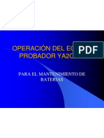 Probador de Baterías YA2000 - Manual de Operación