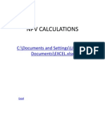 NPV Calculations: C:/Documents and Settings/USER/My Documents/EXCEL