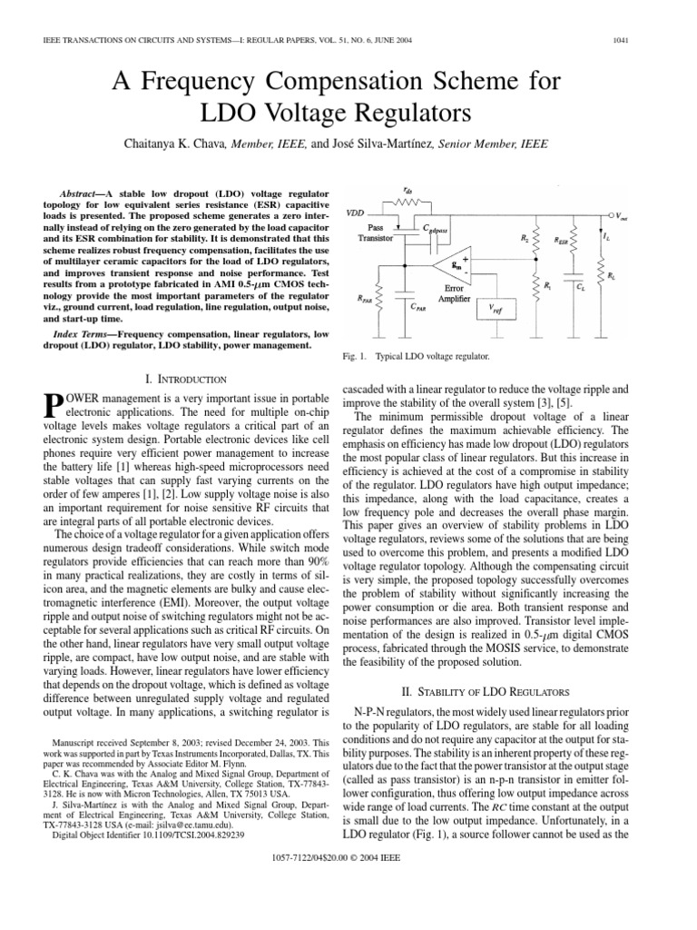 A Frequency Compensation Scheme For LDO Voltage Regulator | PDF ...