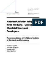 National Checklist Program For IT Products-Guidelines For Checklist Users and Developers