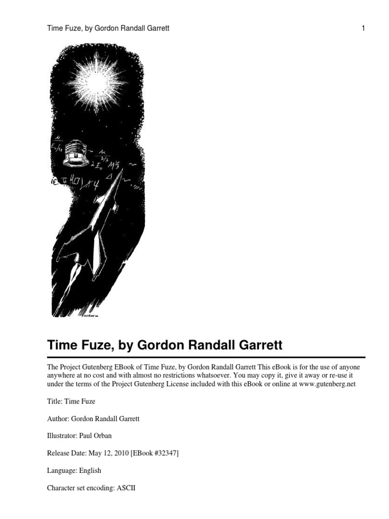 Time Fuze, by Gordon Randall Garrett 1 | PDF | Project Gutenberg ...