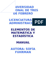 Manual de Elementos de Matemática y Estadística