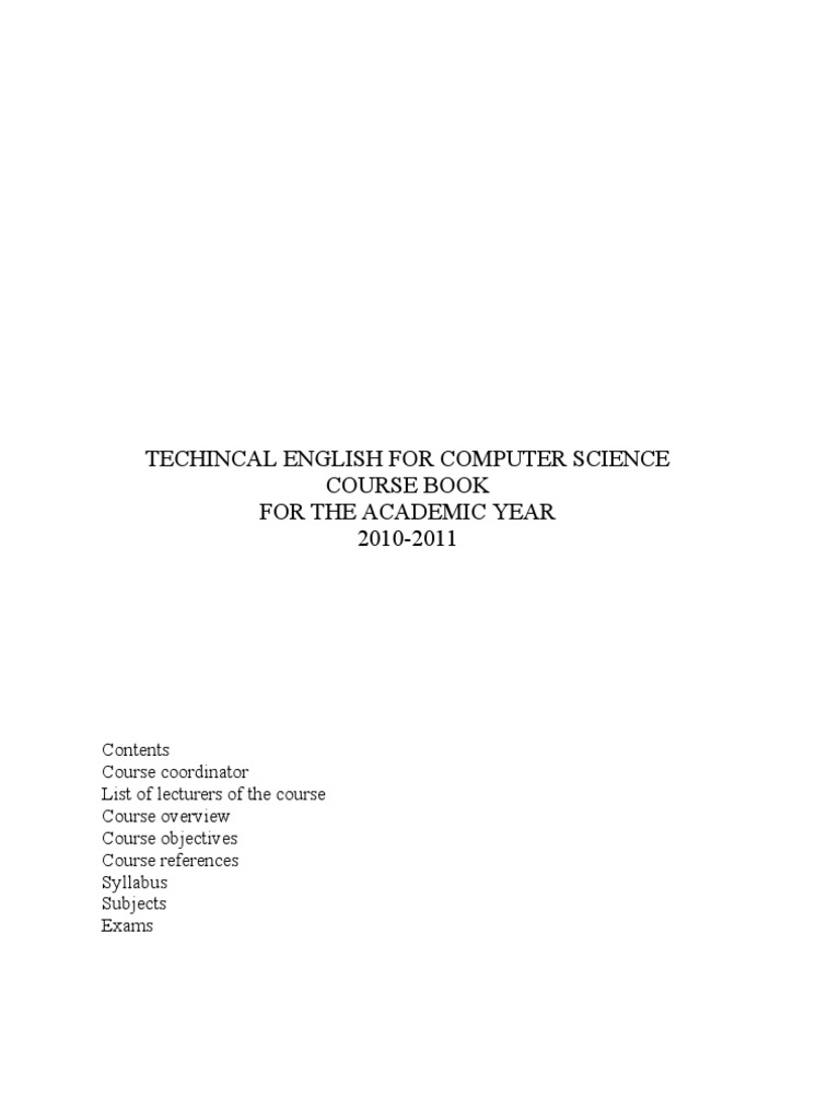 Technical English for Computer Science | PDF | Test (Assessment ...