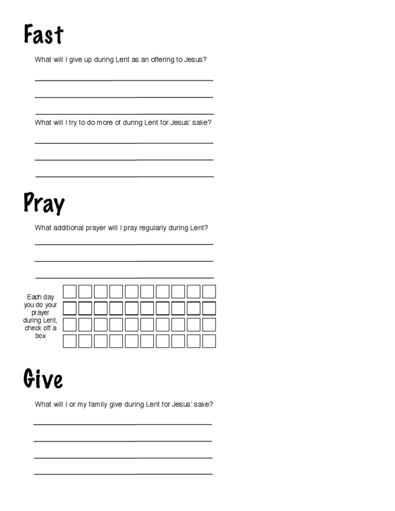 Lenten Promises PDF Lent Asceticism