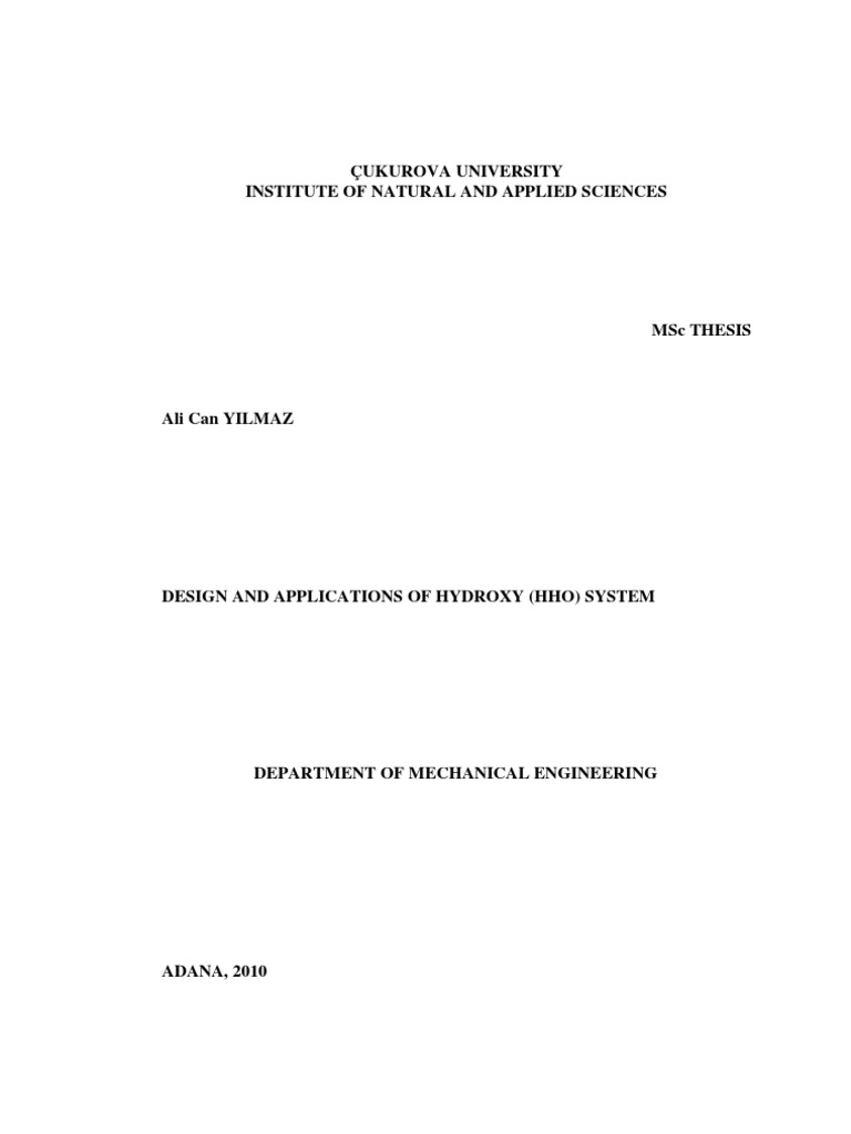 Design & Applications of Hydroxy (Hho) System PDF Internal