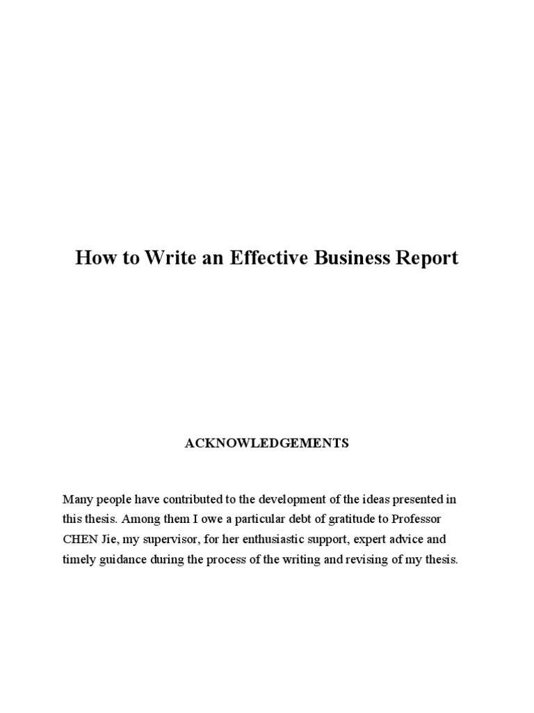 How To Write An Effective Business Report PDF Symbols Perception