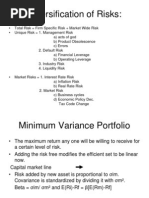 Diversification of Risks
