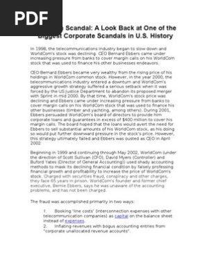 Worldcom Scandal Corporate Law Corporations