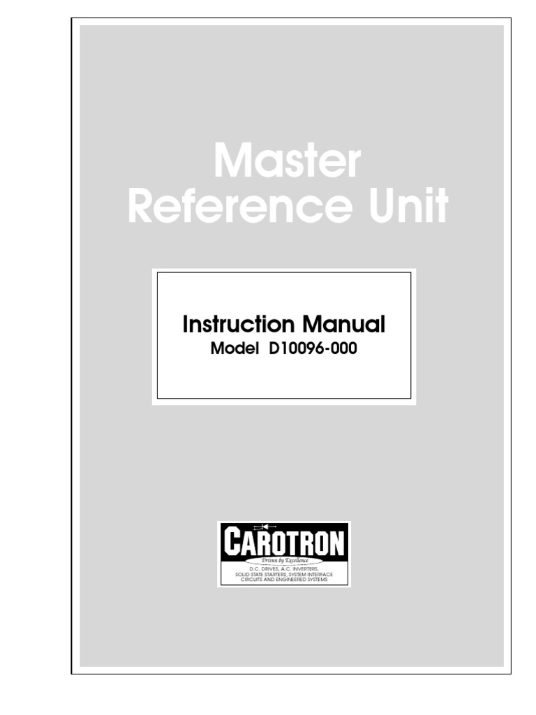 Master Reference Unit Instruction Manual PDF Electrical Impedance