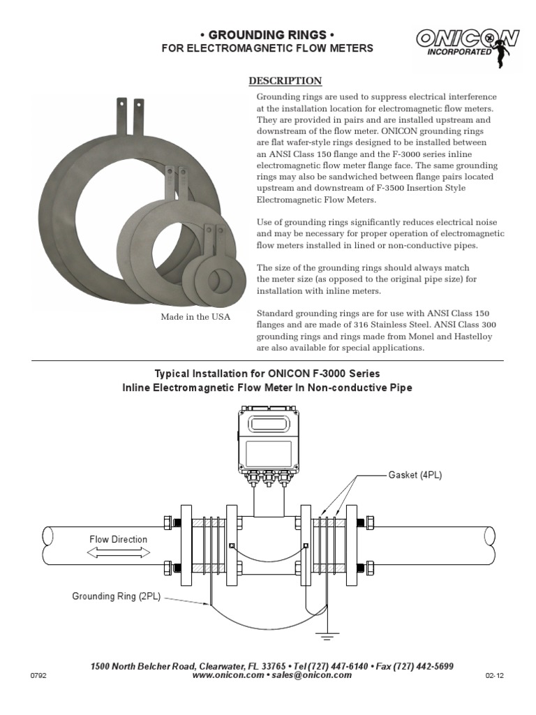 Grounding Ring PDF Flow Measurement Pipe (Fluid Conveyance)