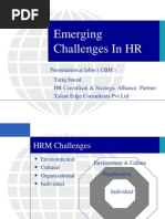 Emerging Challenges in HR: Tariq Saeed HR Consultant & Strategic Alliance Partner Talent Edge Consultants PVT LTD