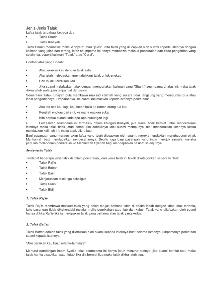 Jenis Jenis Talak Pdf